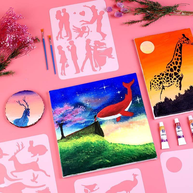 Fast Draw Stencil Art Templates( 12 Sheets/Set ) cliprain
