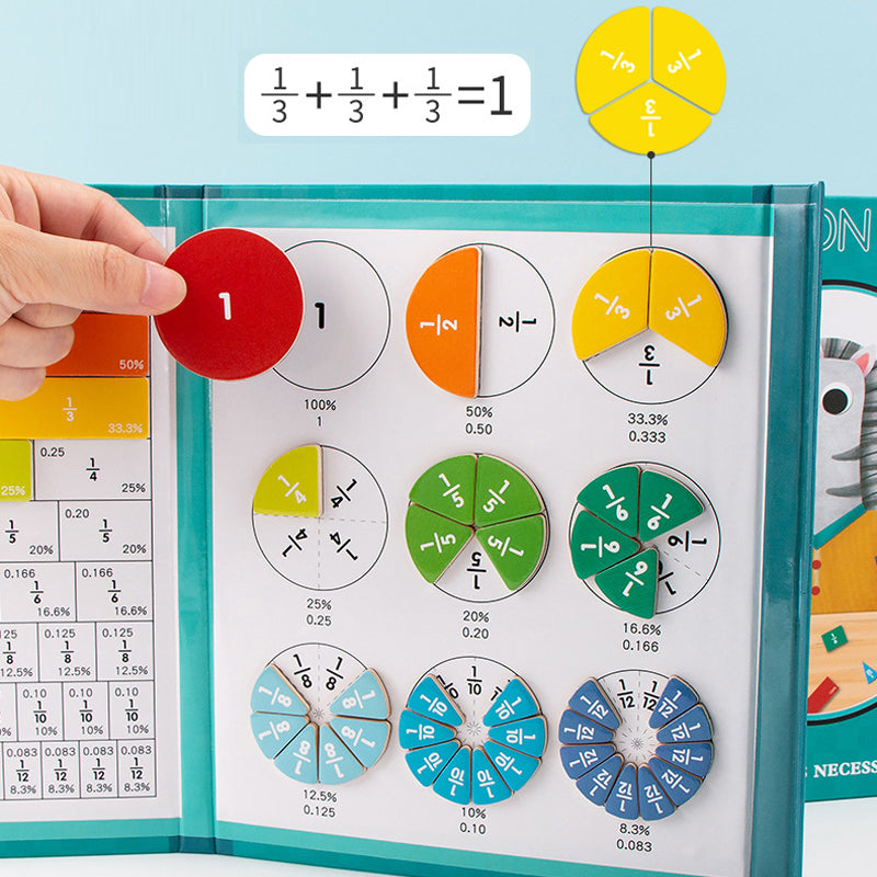 Magnetic Fraction Educational Puzzle