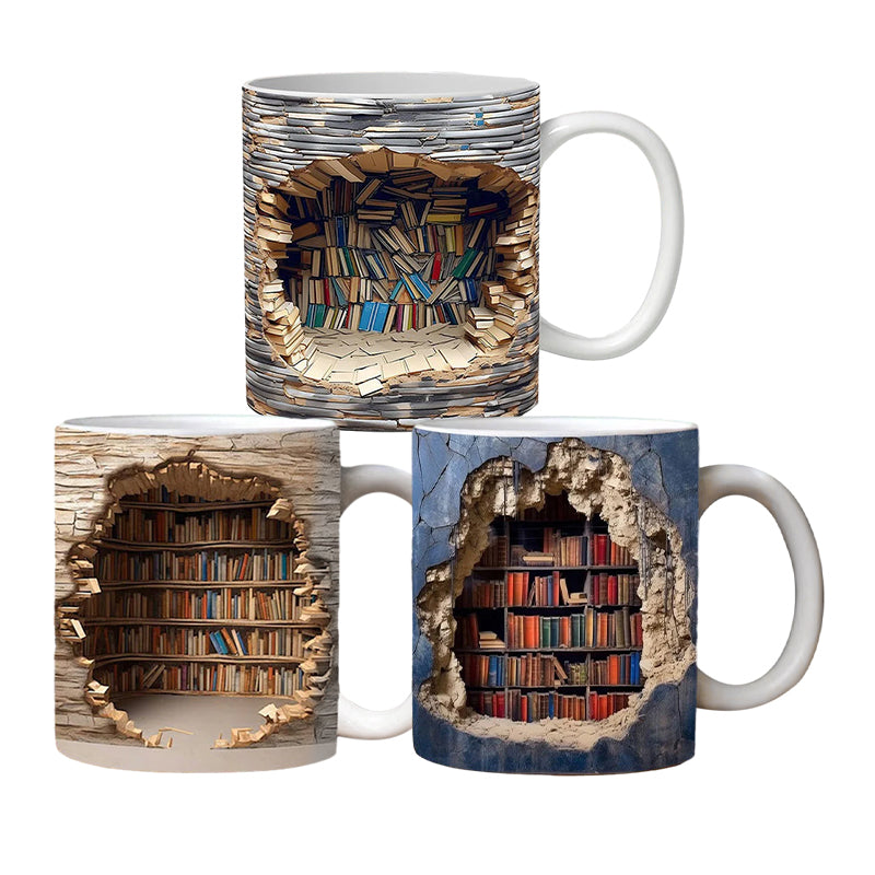 3D Bookshelf Mug