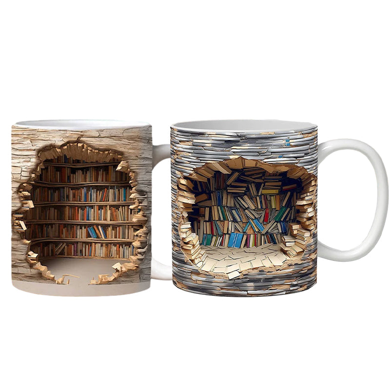 3D Bookshelf Mug