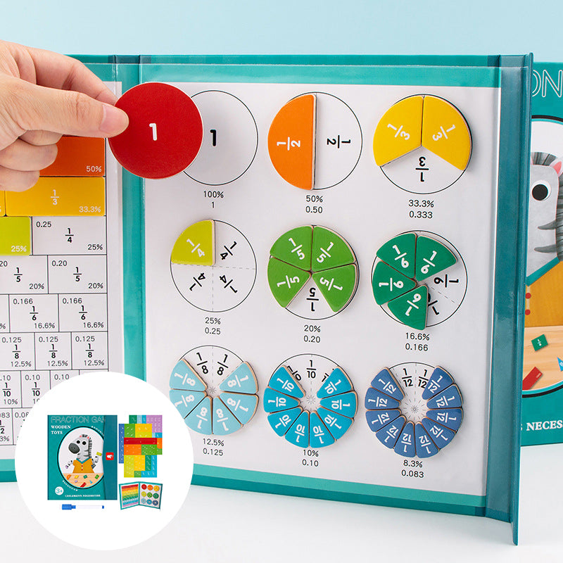 Magnetic Fraction Educational Puzzle