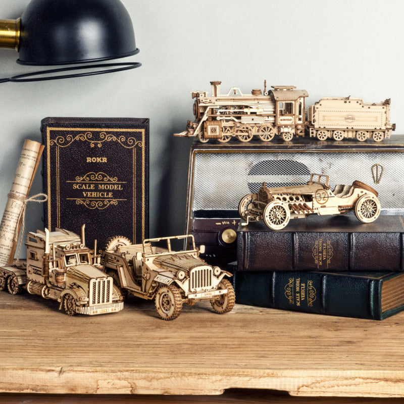 Super Wooden Mechanical Model Puzzle Set