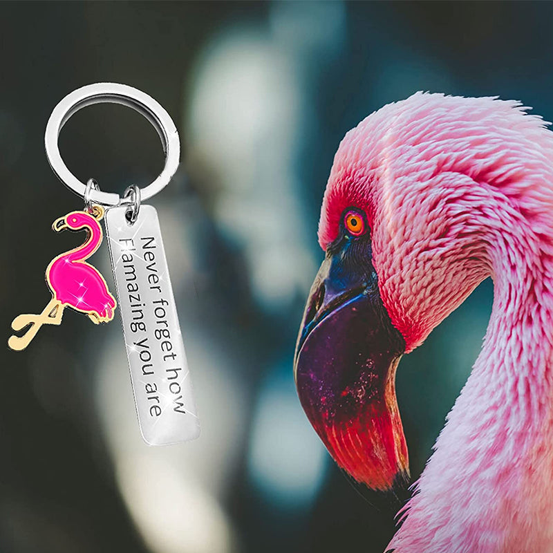 Motivational Flamingo Keychain