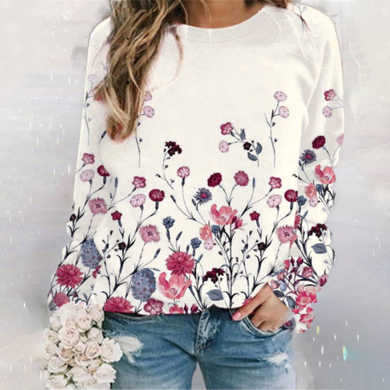 Crew Neck Floral Sweatshirt