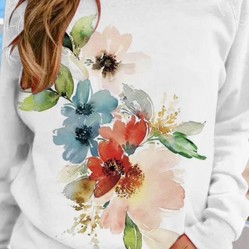Crew Neck Floral Sweatshirt