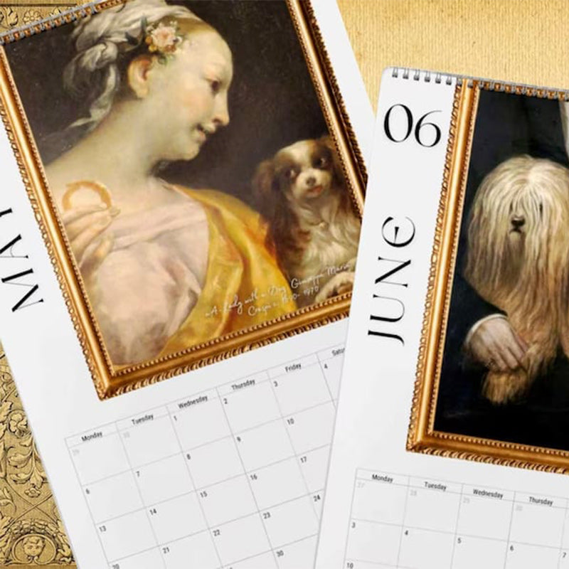 2024 Renaissance Painting Ugly Dogs Monthly Calendar