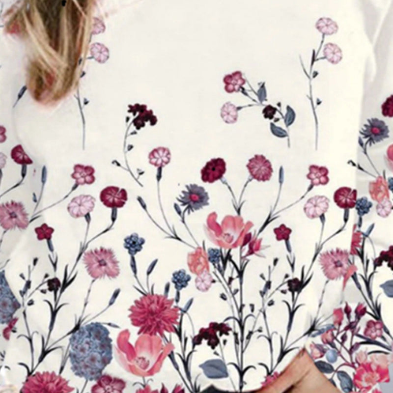 Crew Neck Floral Sweatshirt