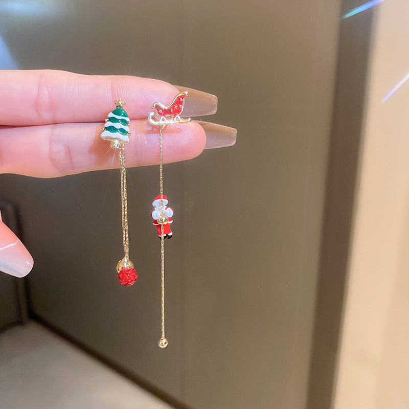 Moving Santa Claus Dangle Earrings