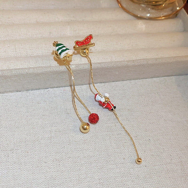 Moving Santa Claus Dangle Earrings