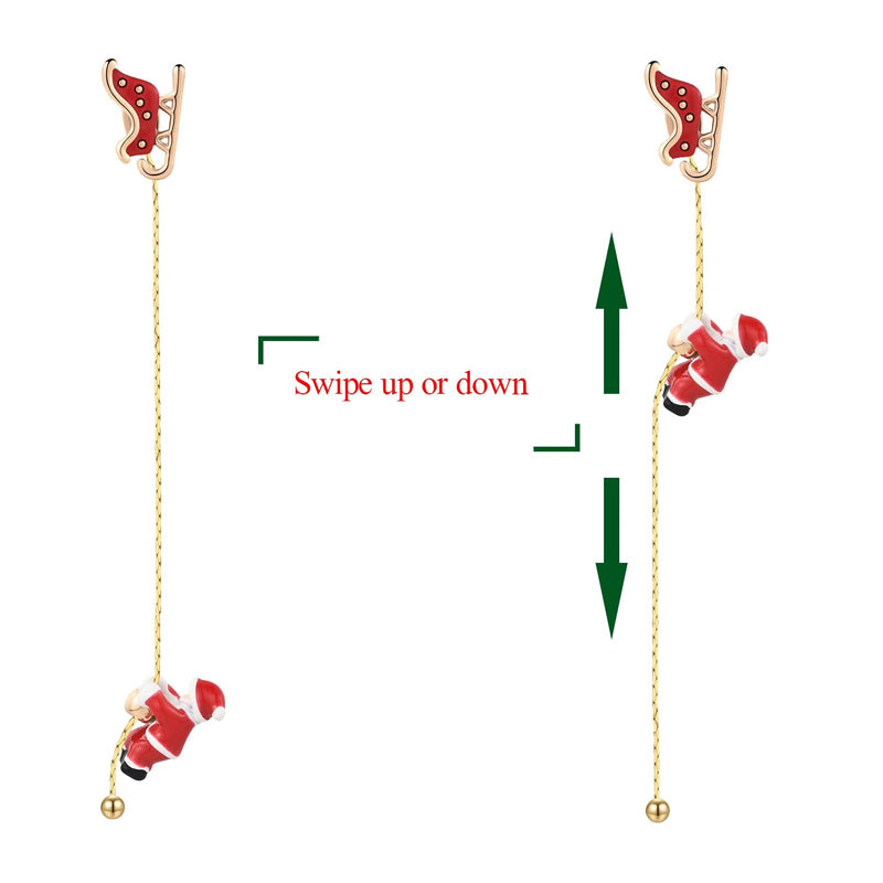 Moving Santa Claus Dangle Earrings