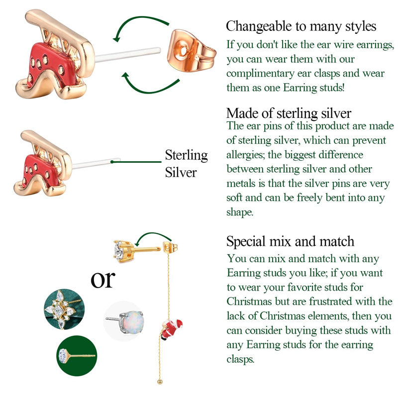 Moving Santa Claus Dangle Earrings