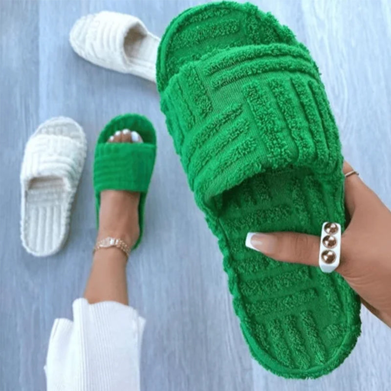 Women's Solid Color Platform Slippers