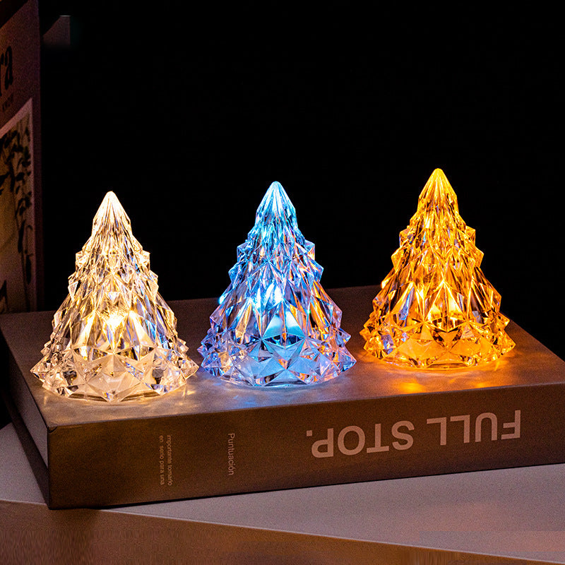 Mini LED Crystal Christmas Tree Night Light