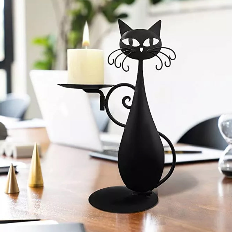 Black Cat Candle Holder