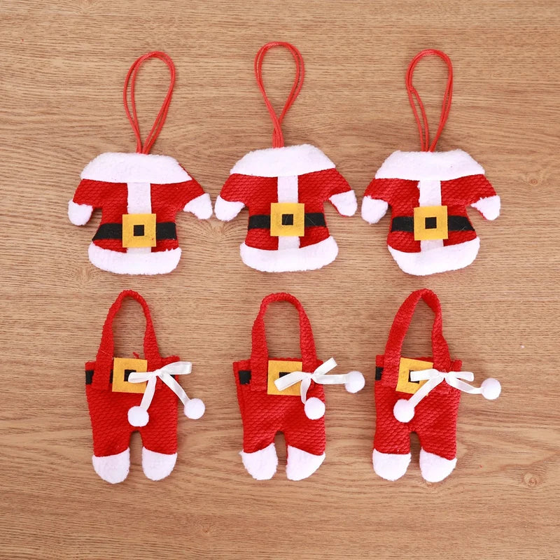 Christmas Silverware Holders Knife Fork Pouch Bag (3 Sets)