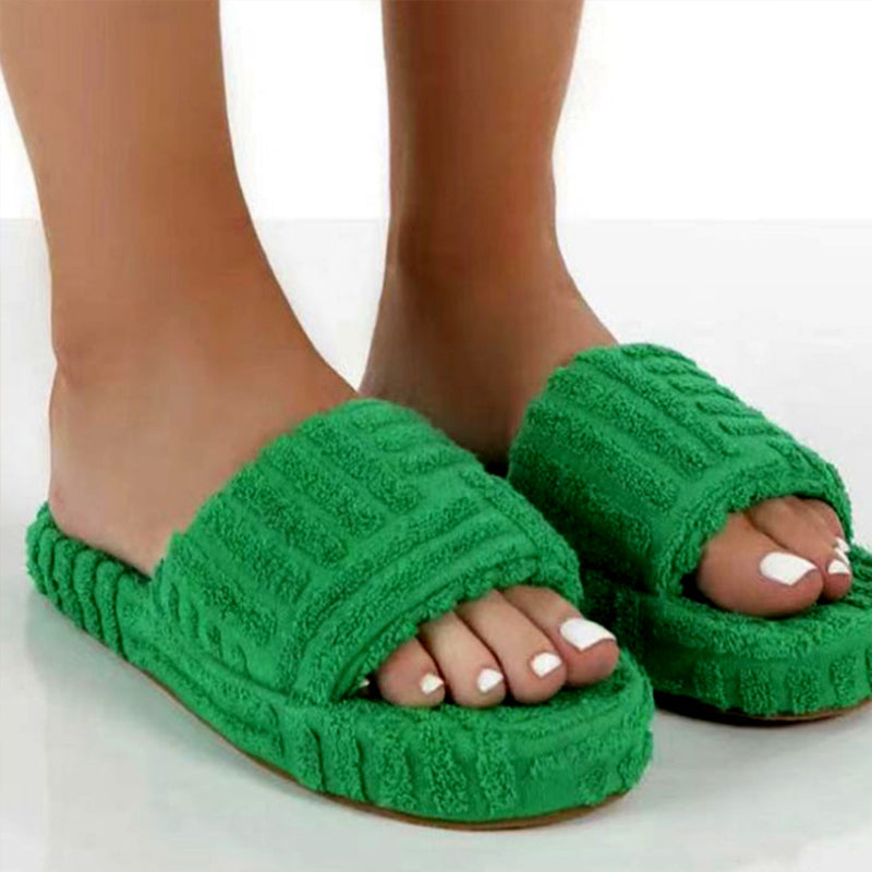 Women's Solid Color Platform Slippers