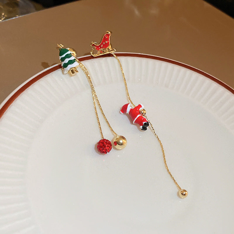 Moving Santa Claus Dangle Earrings
