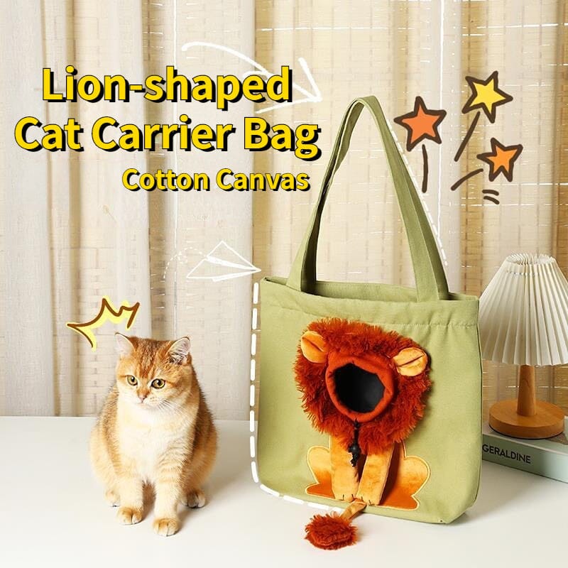 Lion-Shaped Pet Canvas Shoulder Bag