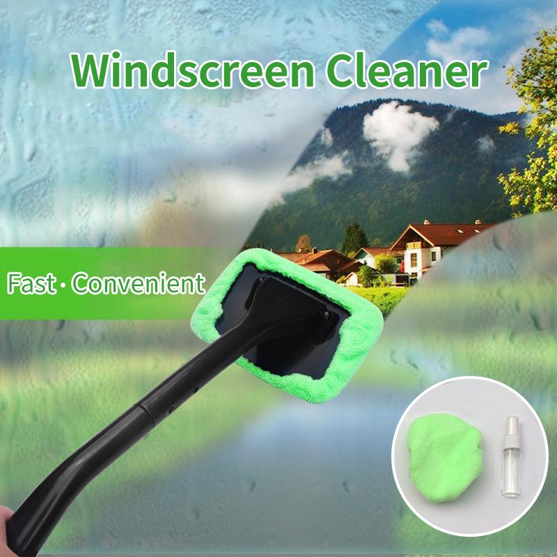 Windscreen Cleaner, with 2 reusable microfiber hood