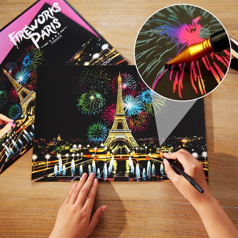 Carta Da Scratch Art Sydney Opera House - Kit Con 3 Strumenti Per Arte E Creatività - Foto 10