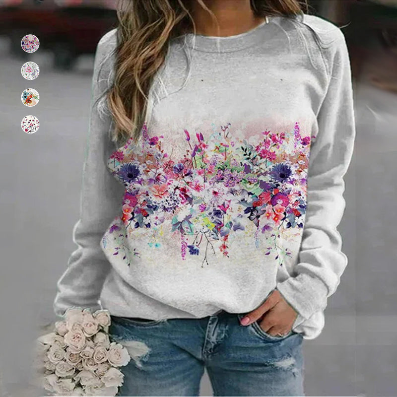Crew Neck Floral Sweatshirt