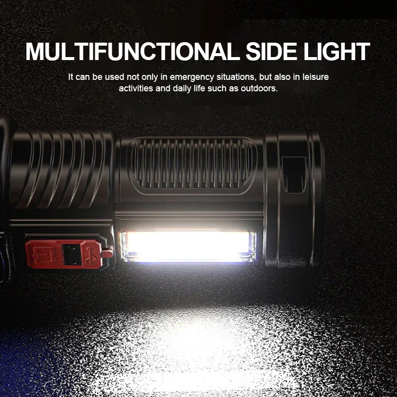 Side Light Multifunctional Strong Light Flashlight Outdoor