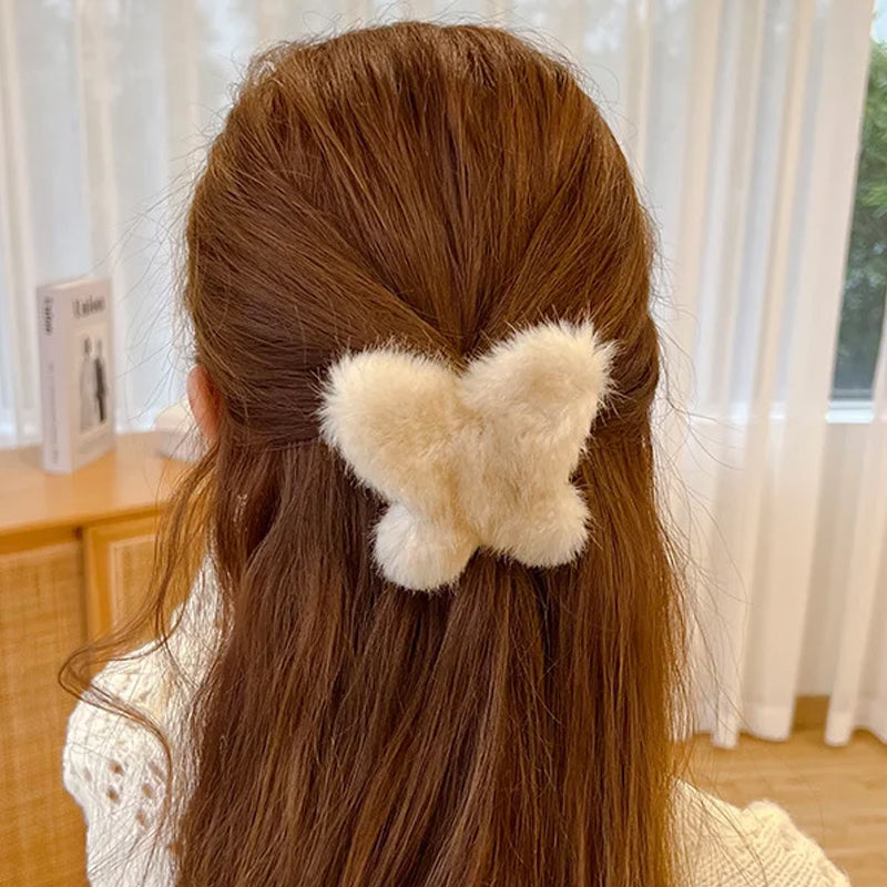 Plush Butterfly Hair Clip