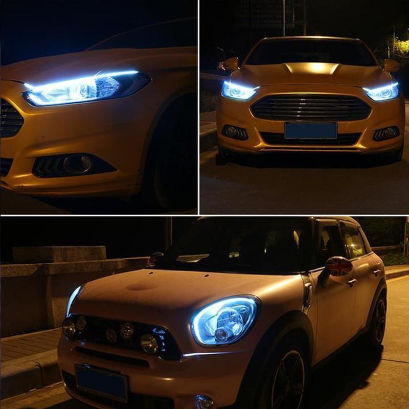 Flexible DRL LED Night & Daytime Running Light Strip (No Disassembling Needed)