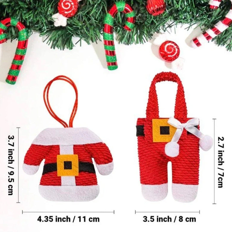 Christmas Silverware Holders Knife Fork Pouch Bag (3 Sets)