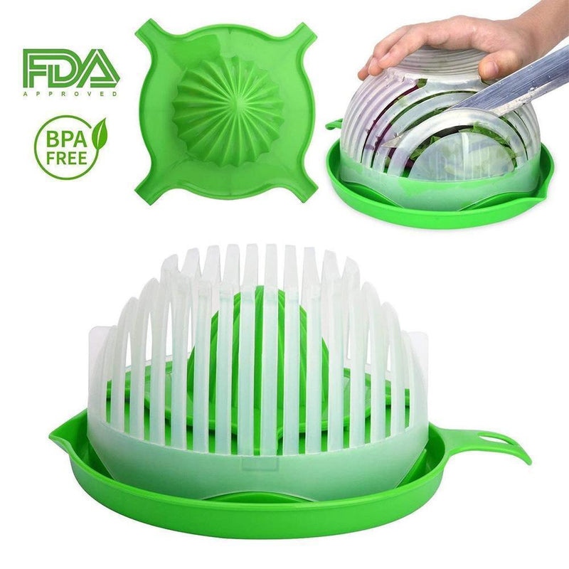 Salad cutter with lemon squeezer, salad in 60 seconds