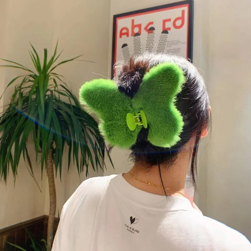 Plush Butterfly Hair Clip