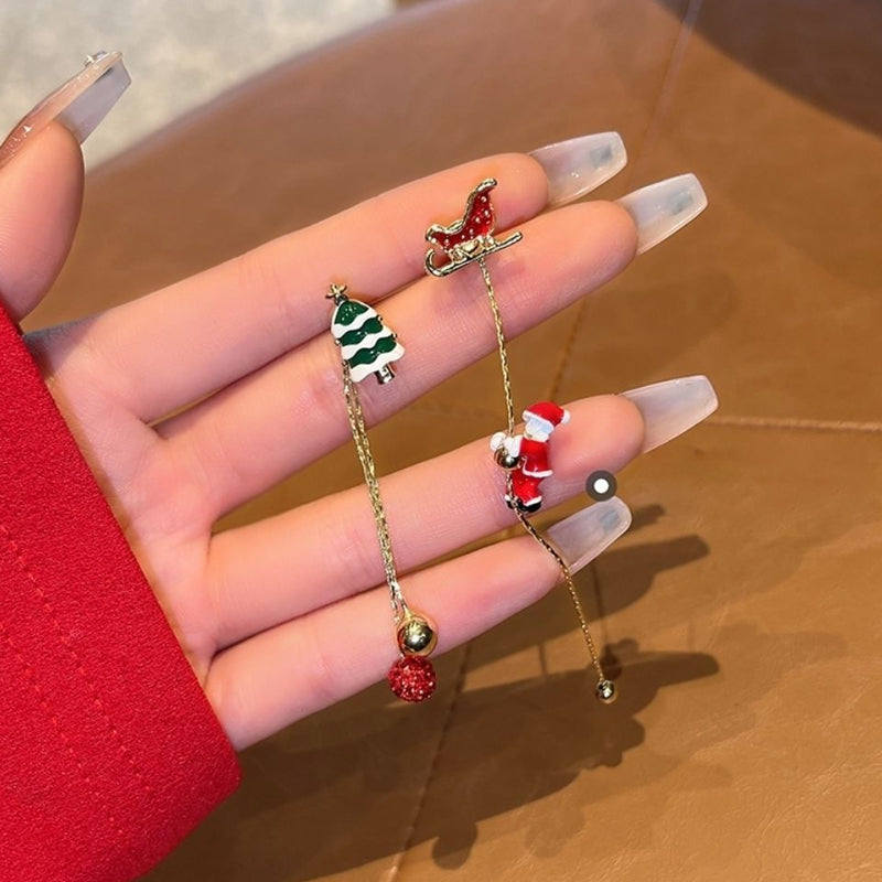 Moving Santa Claus Dangle Earrings