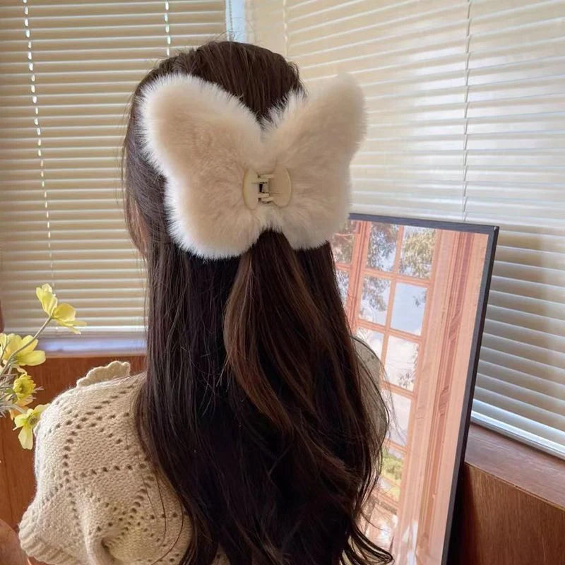 Plush Butterfly Hair Clip