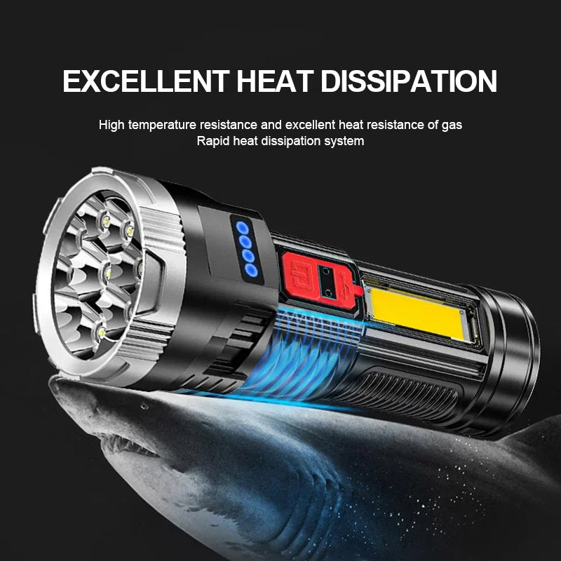 Side Light Multifunctional Strong Light Flashlight Outdoor