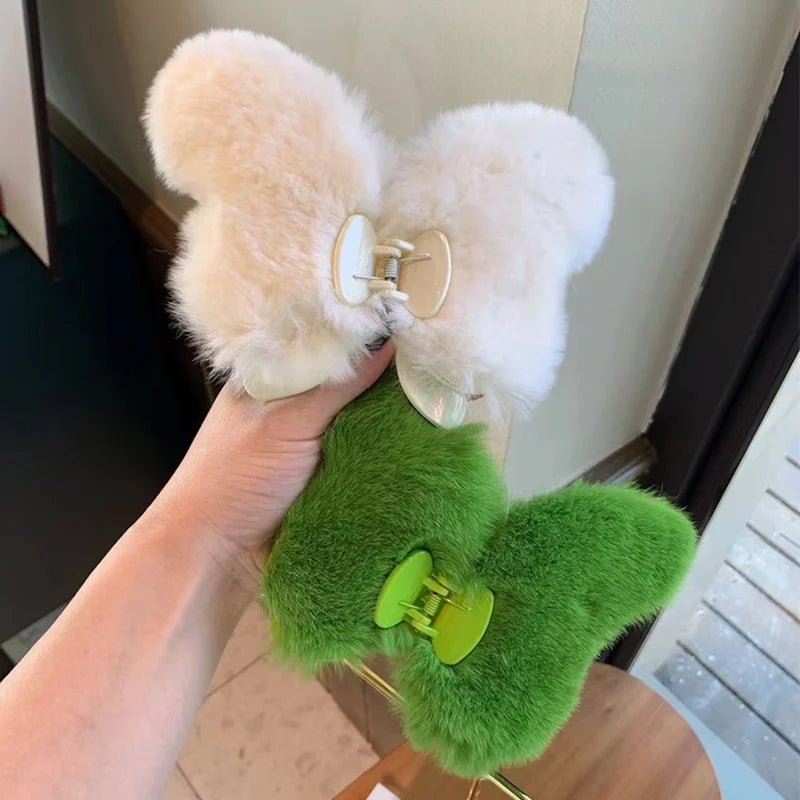 Plush Butterfly Hair Clip