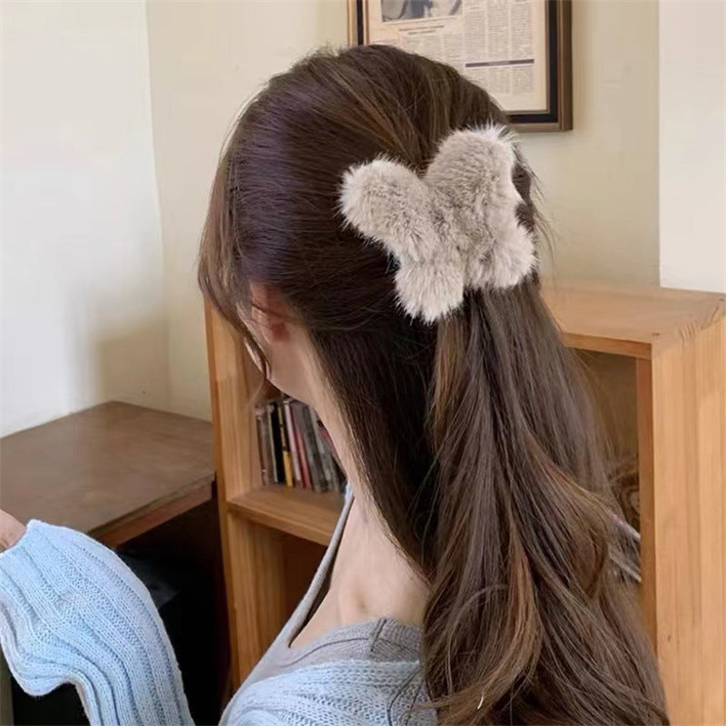 Plush Butterfly Hair Clip