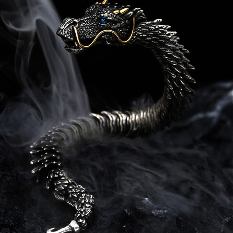 Silver Handmade Dragon Chain Bracelet