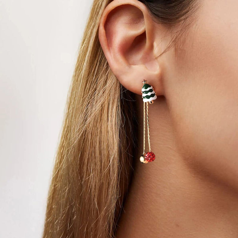 Moving Santa Claus Dangle Earrings
