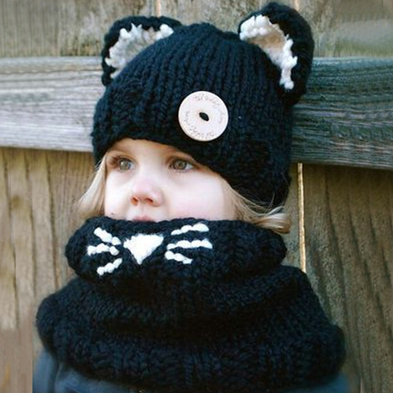 Children's Warm Scarf Hat