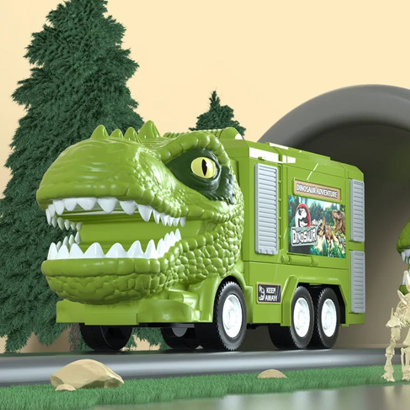 Dinosaur Transforming Engineering Truck Track Toy Set