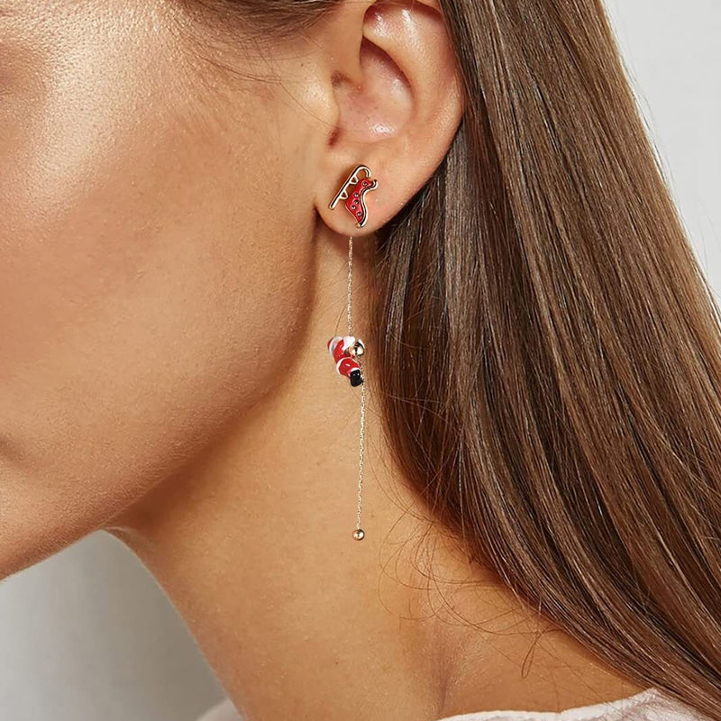 Moving Santa Claus Dangle Earrings
