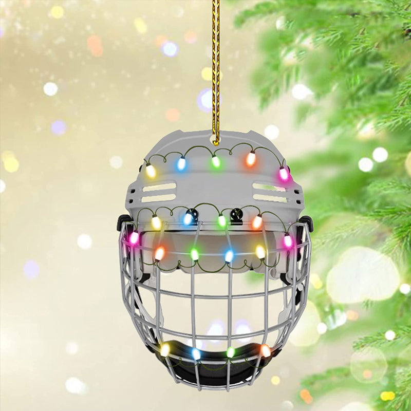 Ice Hockey Helmet With Cage Christmas Ornament
