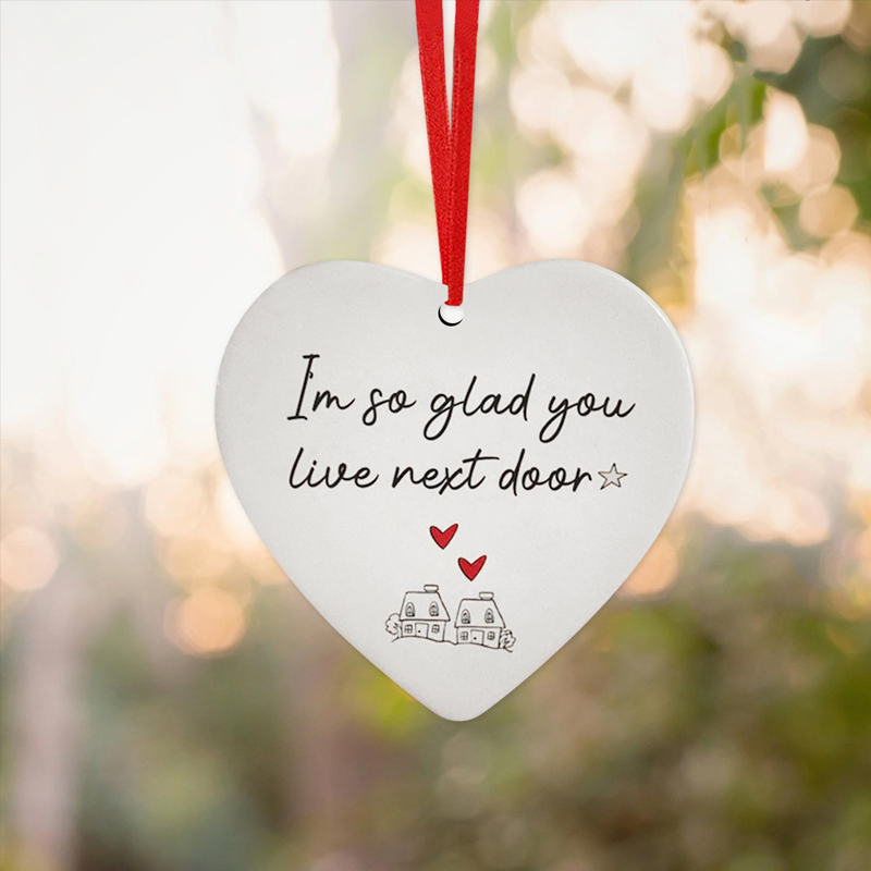 I Wish You Lived Next Door Ceramic Heart