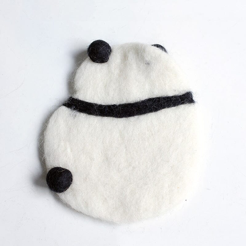 Cute Handmade Wool Felt Animal Kitty Cat Cup Coasters