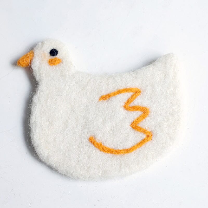 Cute Handmade Wool Felt Animal Kitty Cat Cup Coasters