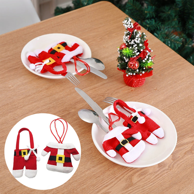 Christmas Silverware Holders Knife Fork Pouch Bag (3 Sets)