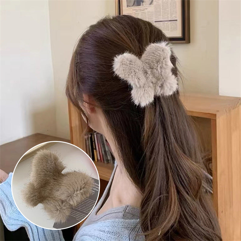 Plush Butterfly Hair Clip