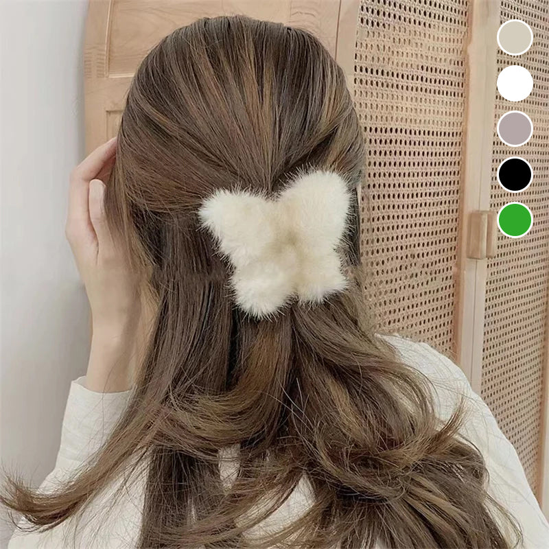 Plush Butterfly Hair Clip