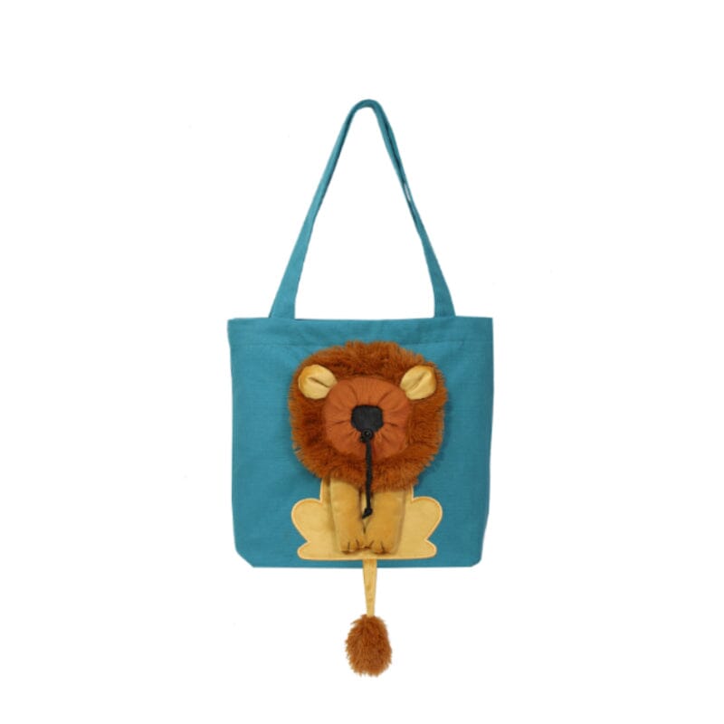 Lion-Shaped Pet Canvas Shoulder Bag