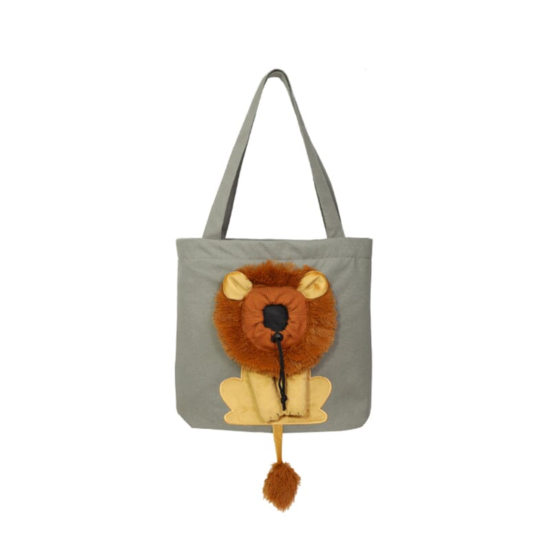 Lion-Shaped Pet Canvas Shoulder Bag